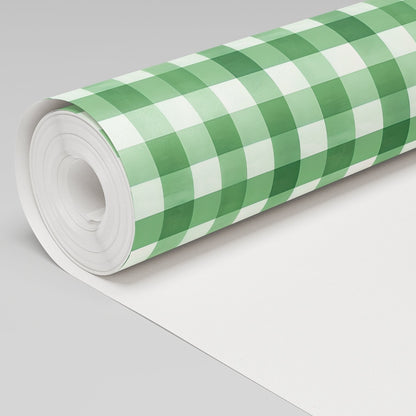 Green Gingham Wallpaper - Painted Paper