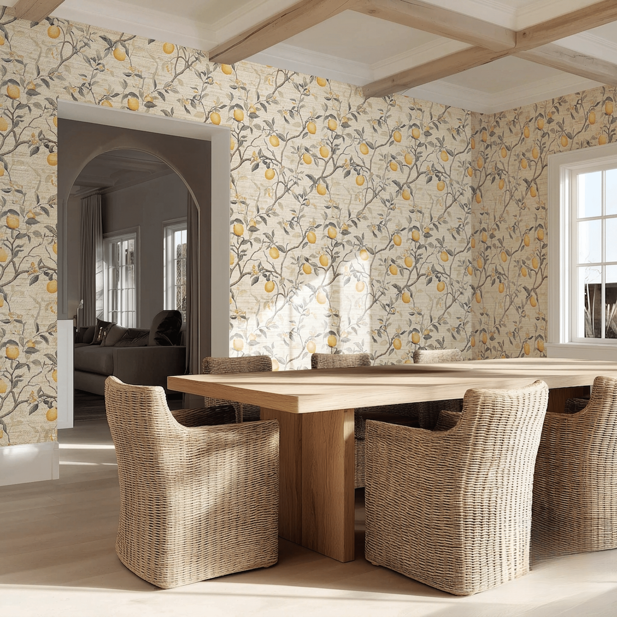 Grover Faux Grasscloth Wallpaper - Painted Paper