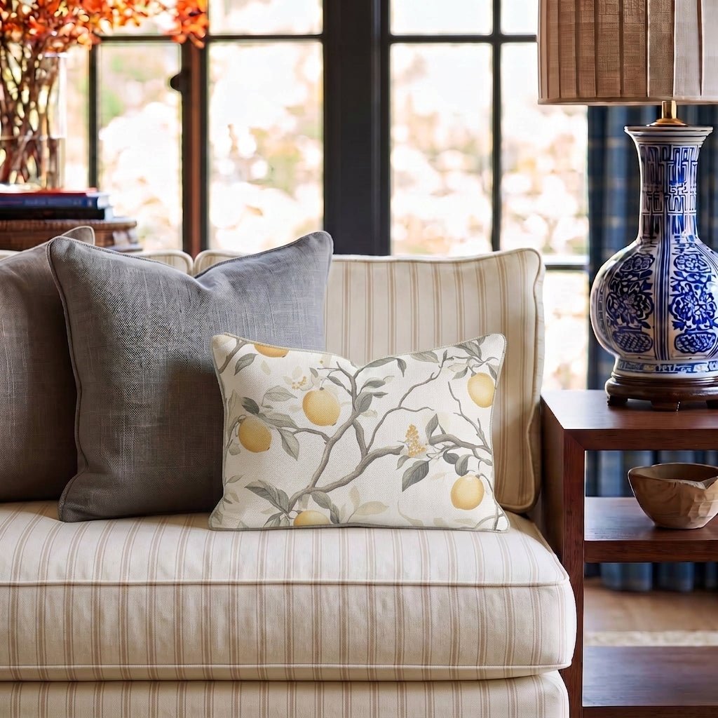 Grover Wallpaper Throw Pillow - Painted Paper
