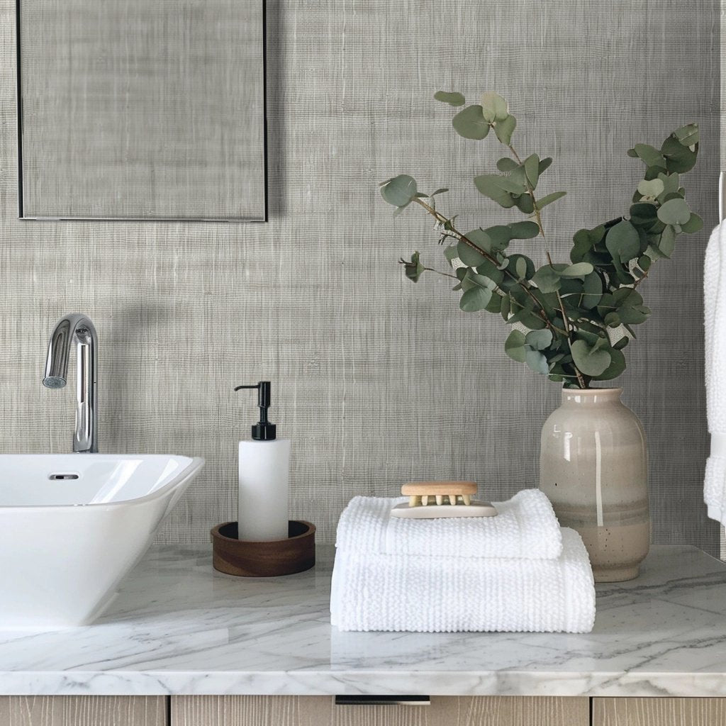 Hani Subtle Linen Wallpaper - Painted Paper