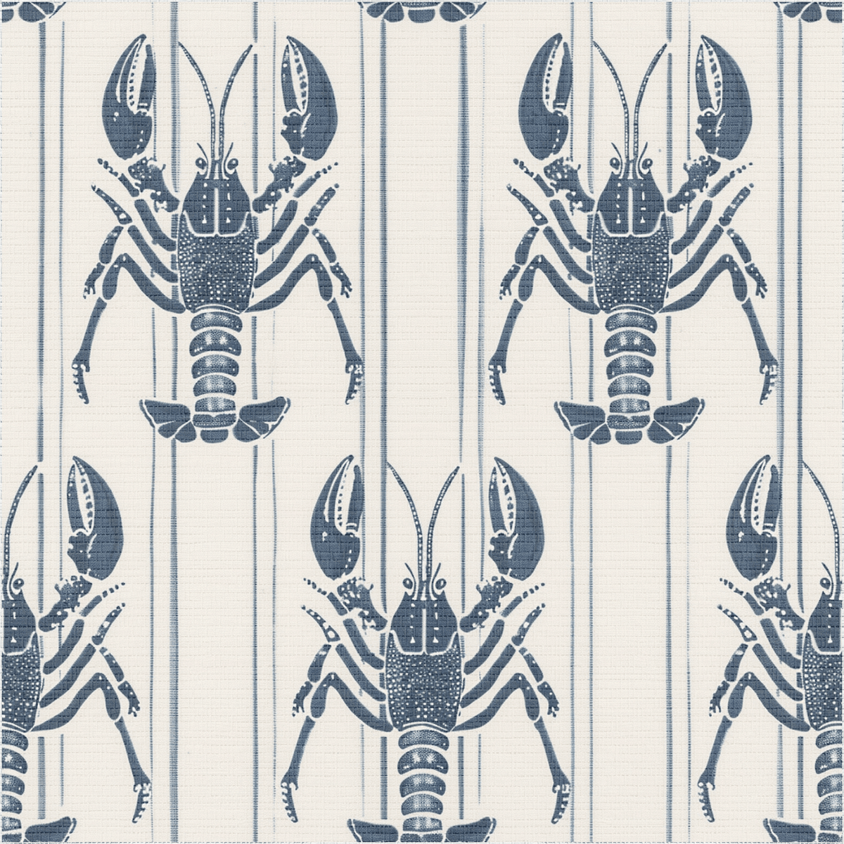 Harbor Lobsters Faux Grasscloth Wallpaper - Painted Paper