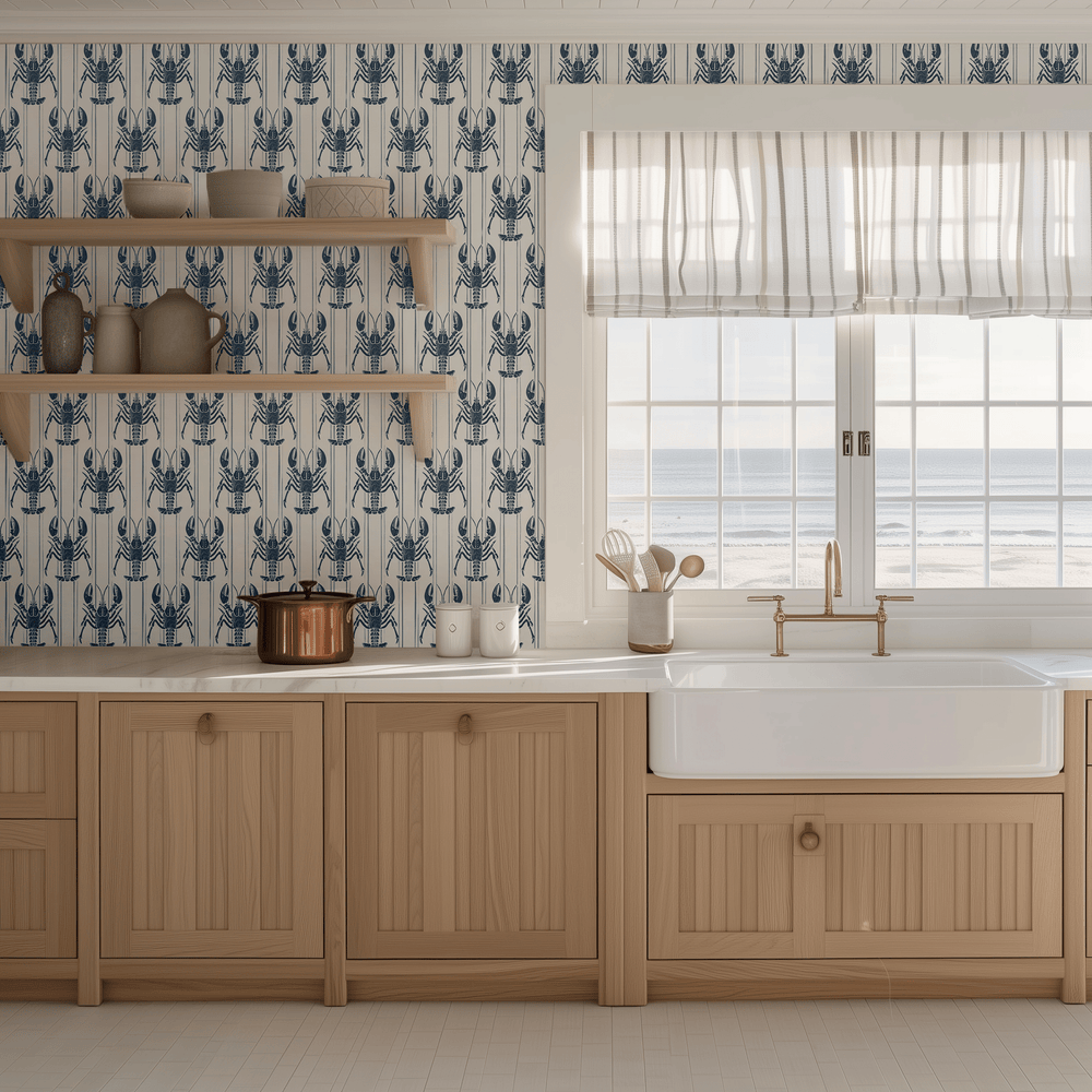 Harbor Lobsters Wallpaper - Painted Paper