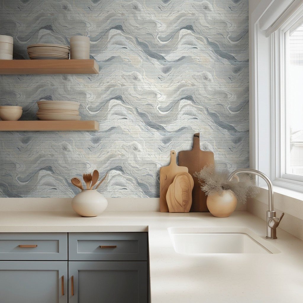 Hartwell Abstract Faux Grasscloth Wallpaper - Painted Paper