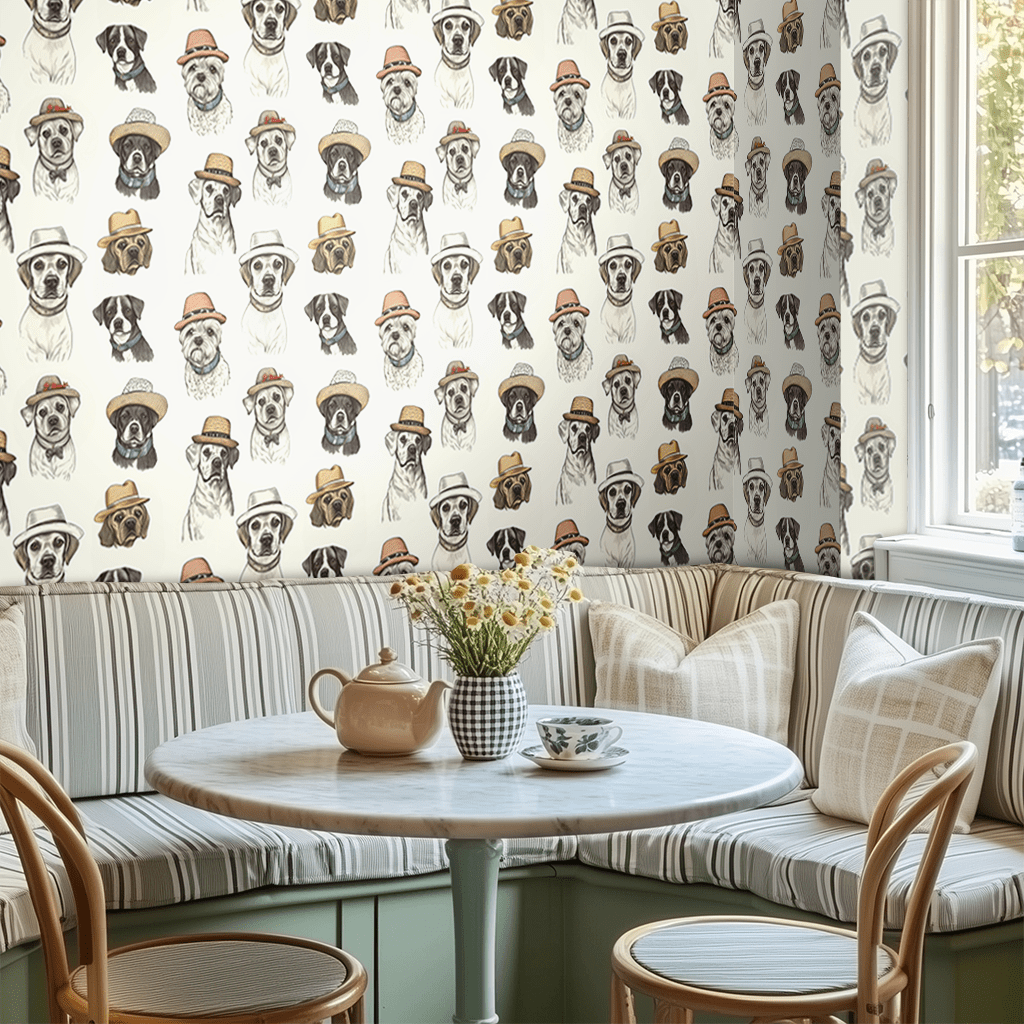 Hats Off to Dogs Wallpaper - Painted Paper