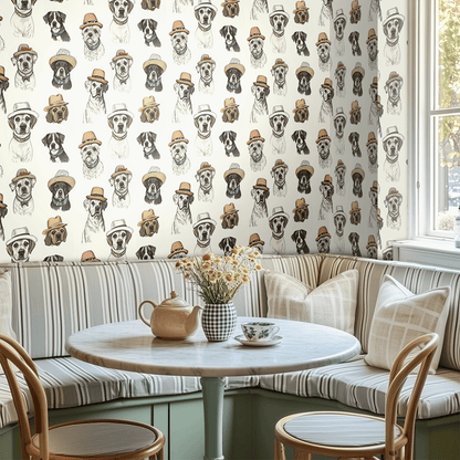 Hats Off to Dogs Wallpaper - Painted Paper