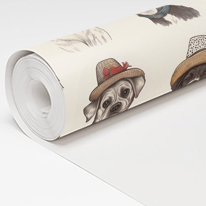 Hats Off to Dogs Wallpaper - Painted Paper