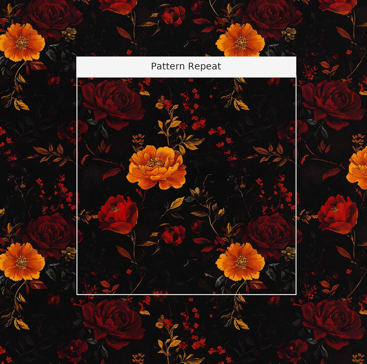 Haunted Floral - Fabric - Painted Paper