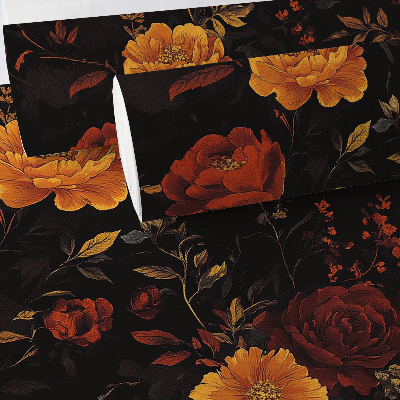 Haunted Floral Faux Grasscloth Wallpaper