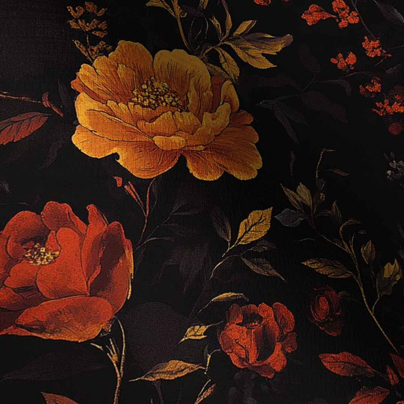 Haunted Floral Faux Grasscloth Wallpaper