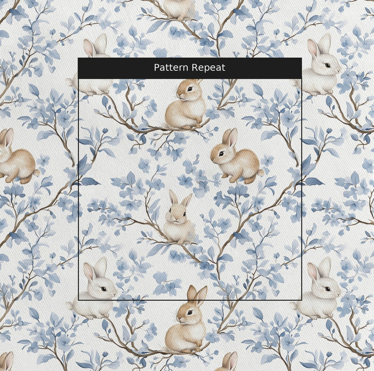 Hazel and Thumper - Fabric - Painted Paper
