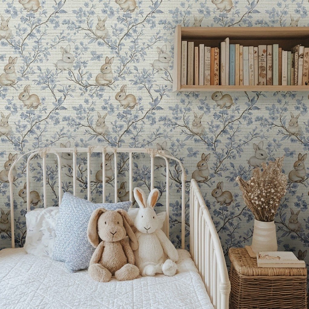 Hazel and Thumper Faux Grasscloth Wallpaper - Painted Paper