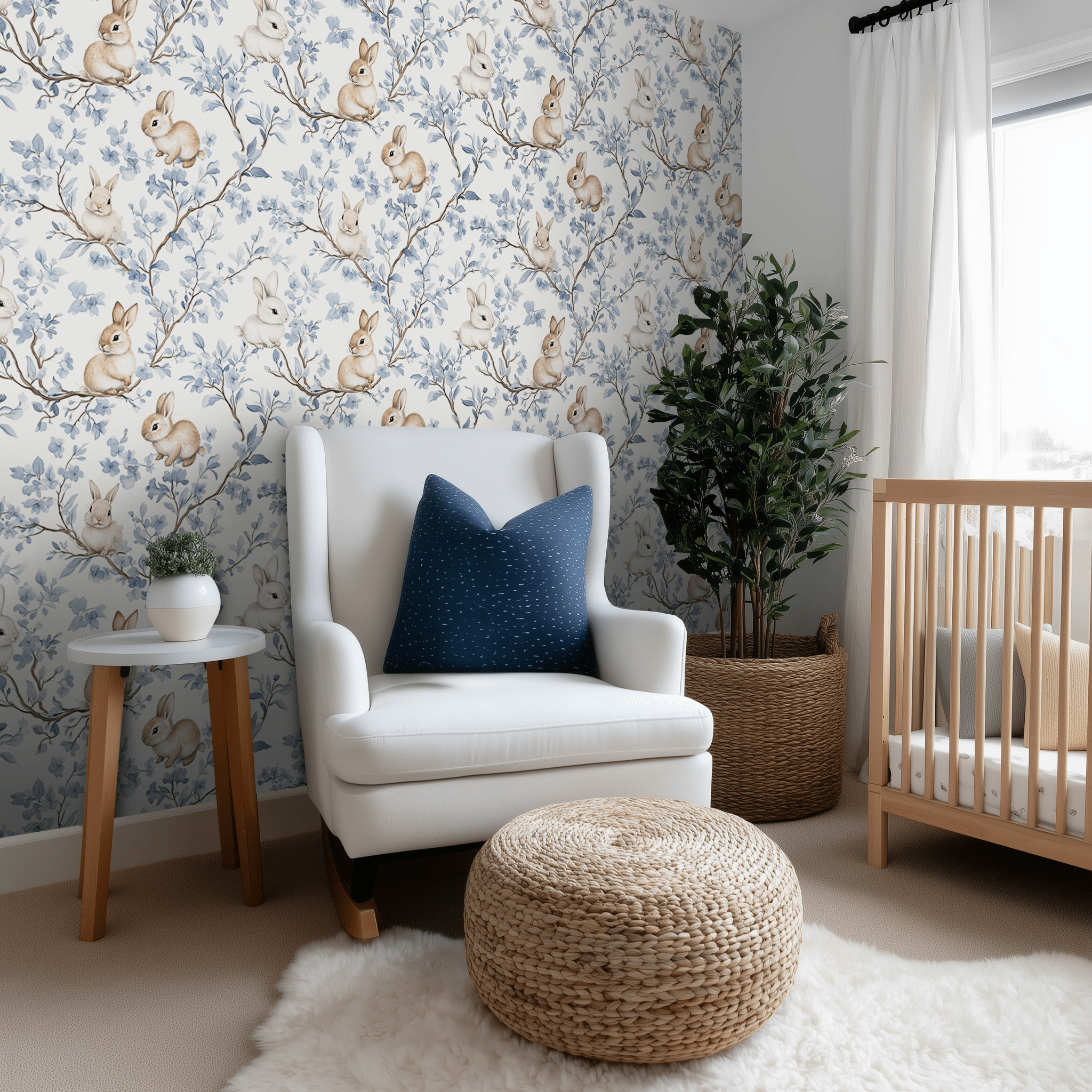 Hazel and Thumper Wallpaper - Painted Paper