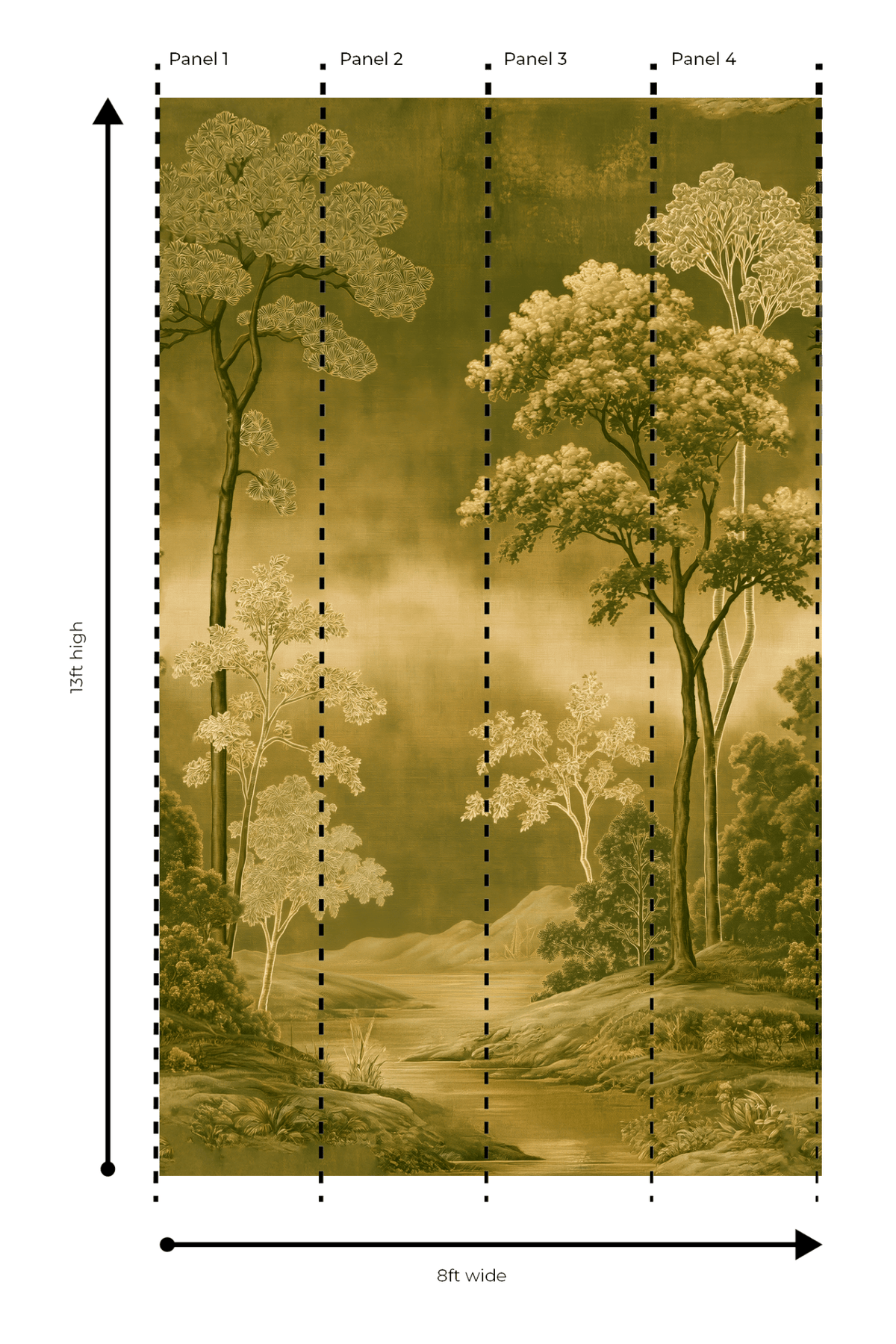 Hazy Sunrise - Wall Mural - Painted Paper