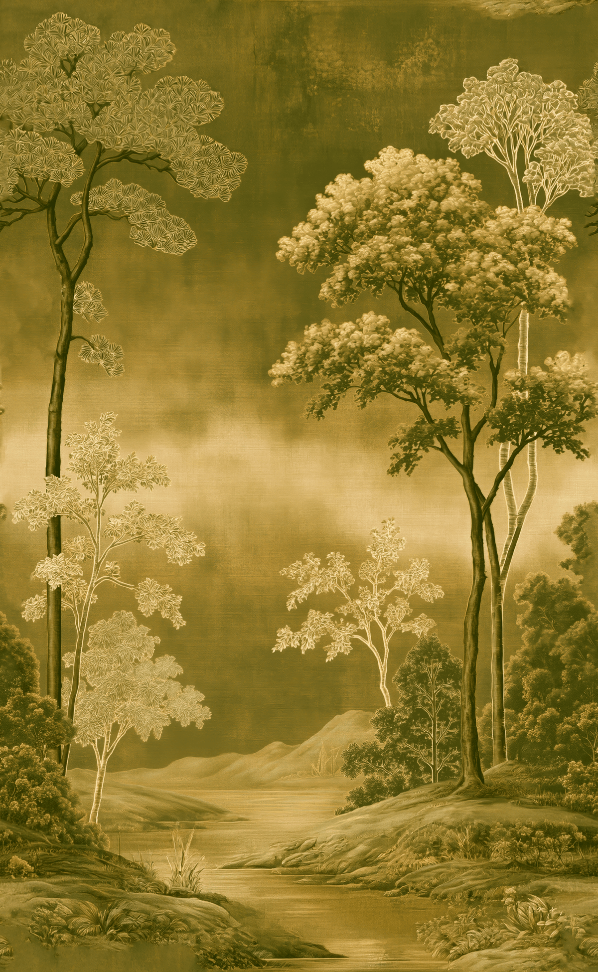 Hazy Sunrise - Wall Mural - Painted Paper