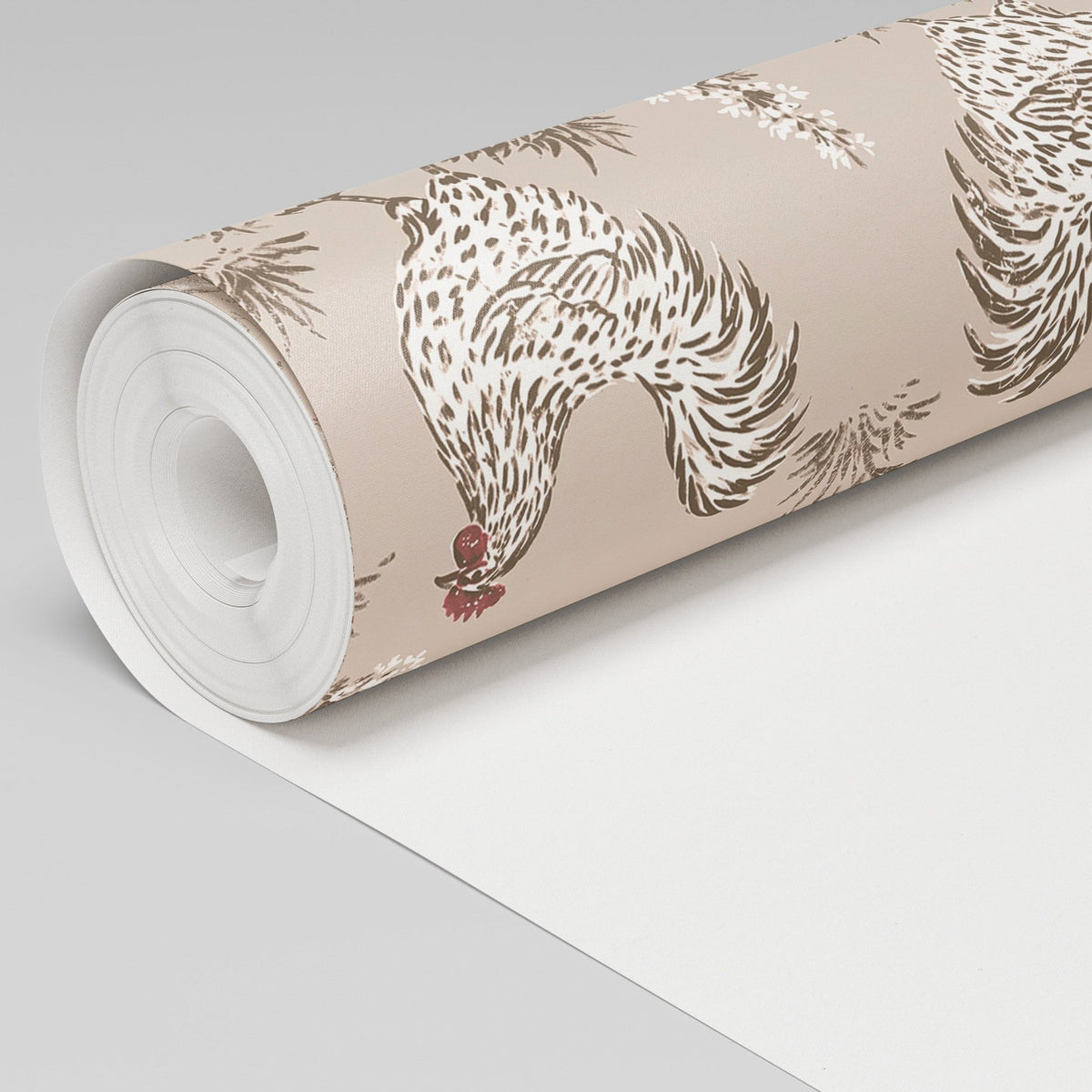 Henrietta Rooster Toile Wallpaper - Painted Paper
