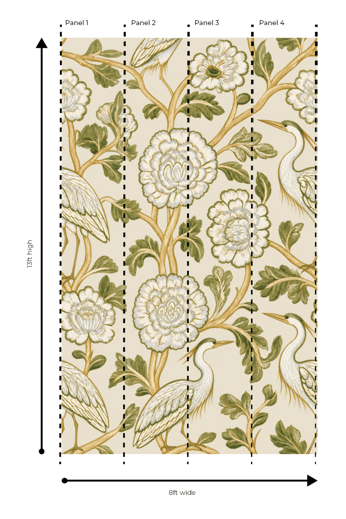Heron Feathers - Wall Mural - Painted Paper
