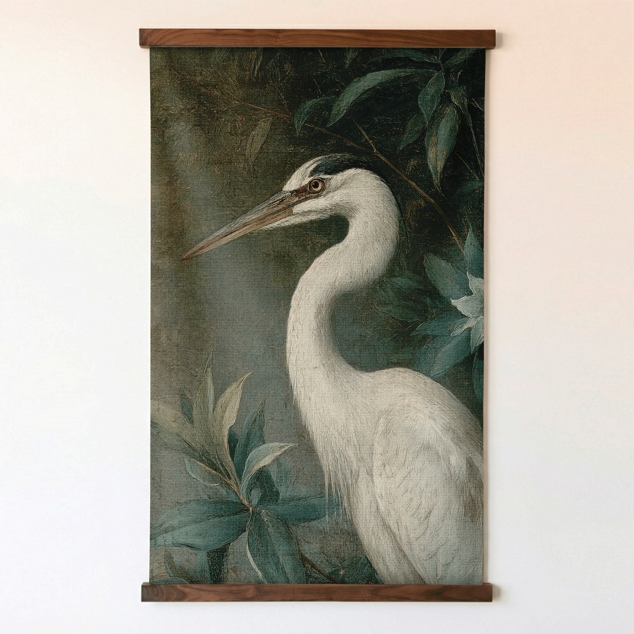 Heron in the Shadows - Tapestry - Painted Paper