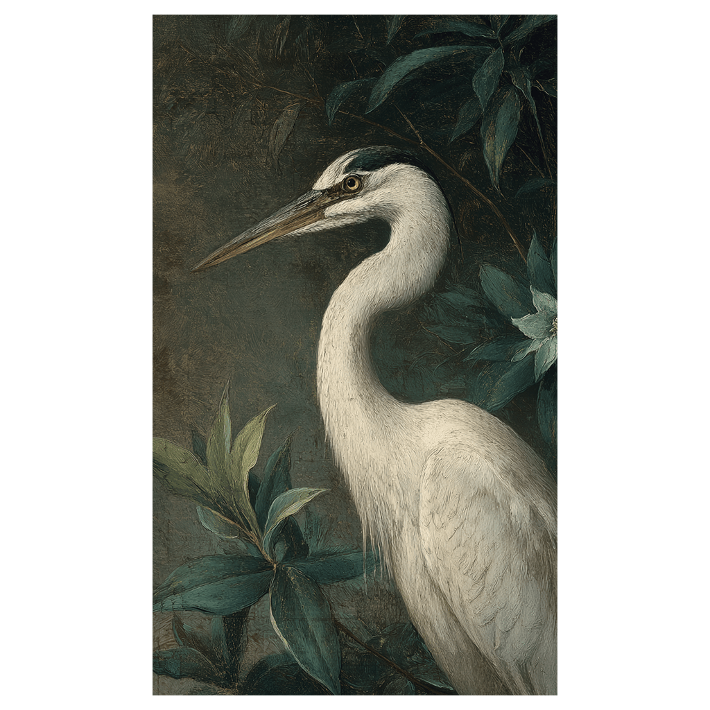 Heron in the Shadows - Tapestry - Painted Paper