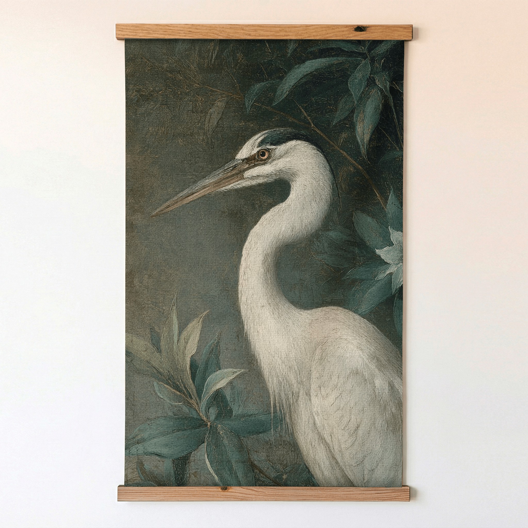 Heron in the Shadows - Tapestry - Painted Paper