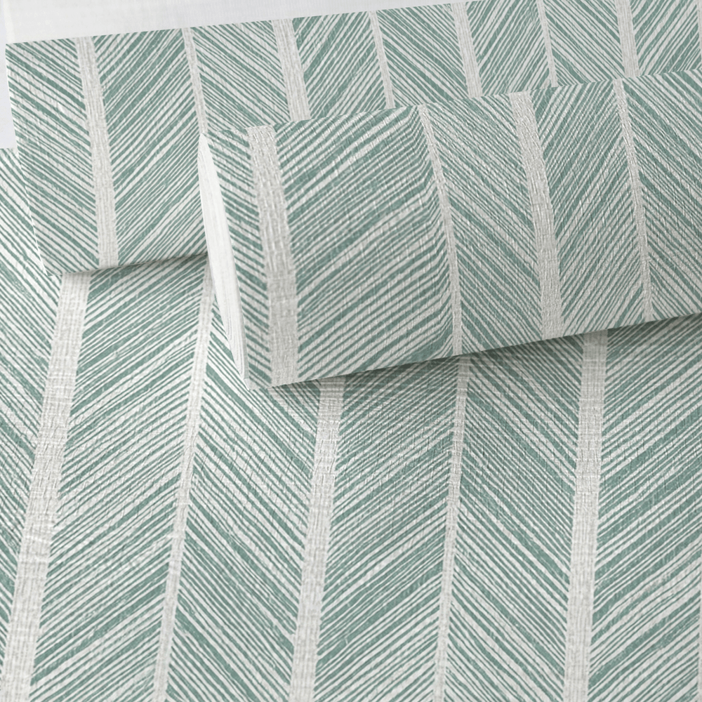 Herringbone Harbor Faux Grasscloth Wallpaper - Painted Paper