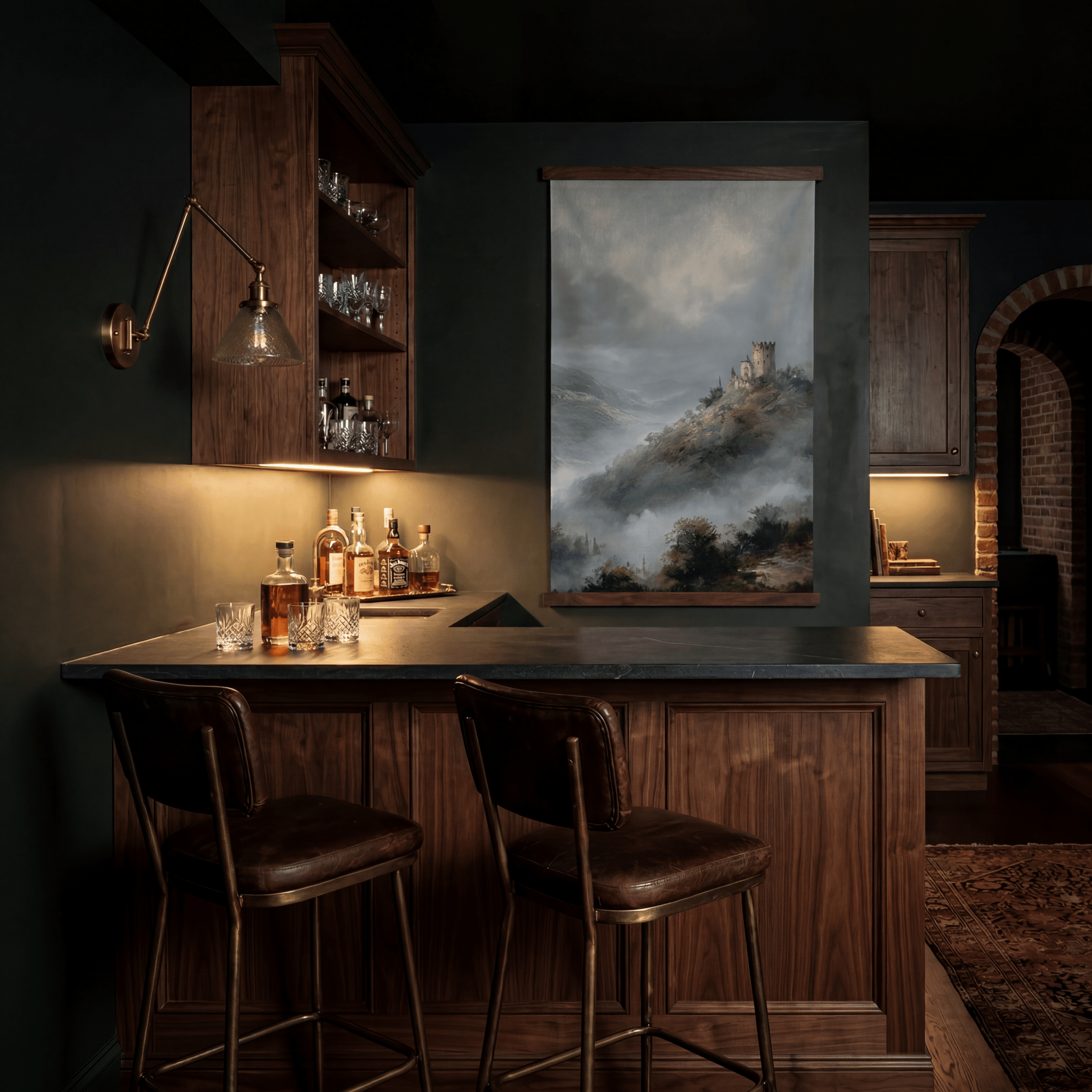 Hilltop Castle - Tapestry - Painted Paper