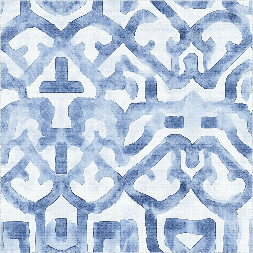 Icy Arabesque Faux Grasscloth Wallpaper - Painted Paper