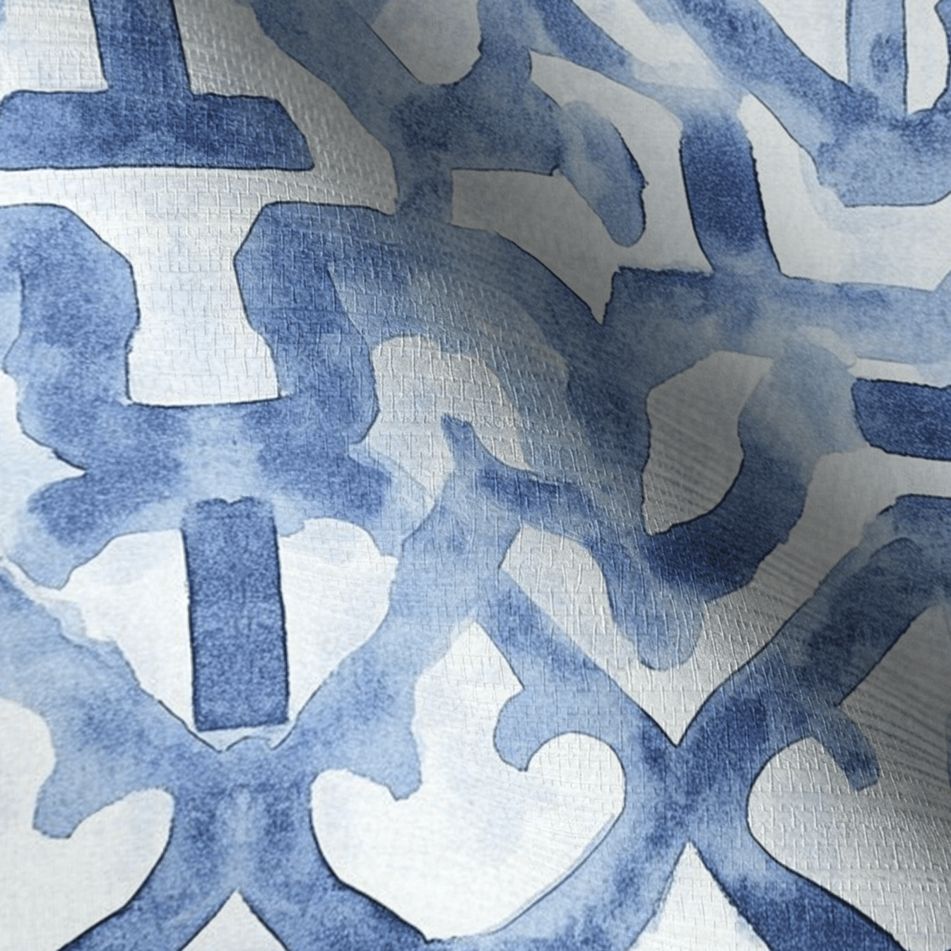 Icy Arabesque Faux Grasscloth Wallpaper - Painted Paper