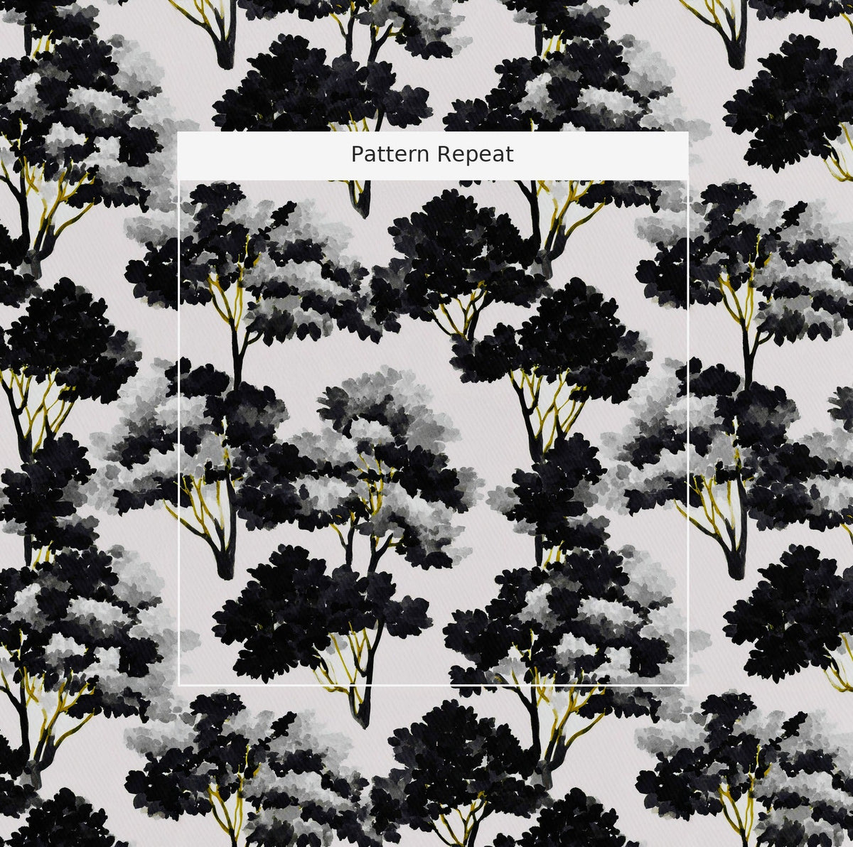 In the Treetops - Fabric - Painted Paper