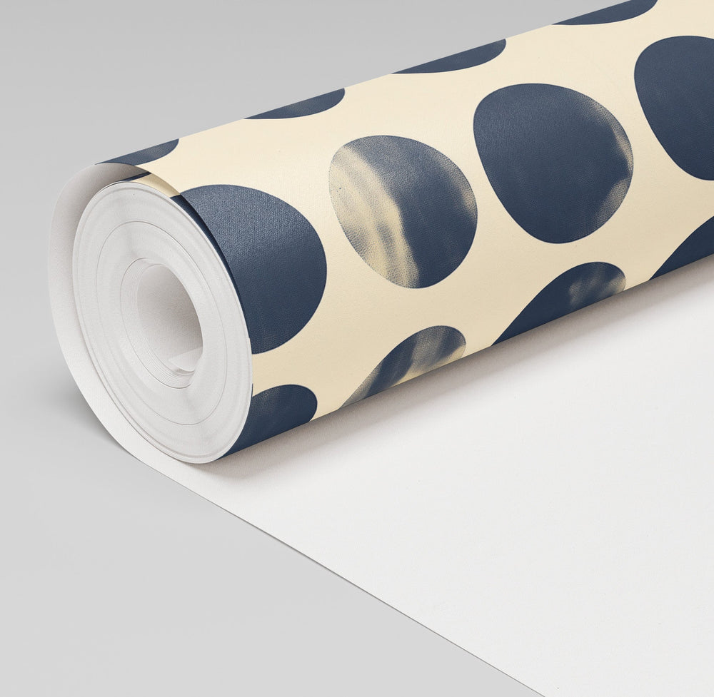 Indigo Dot Wallpaper - Painted Paper