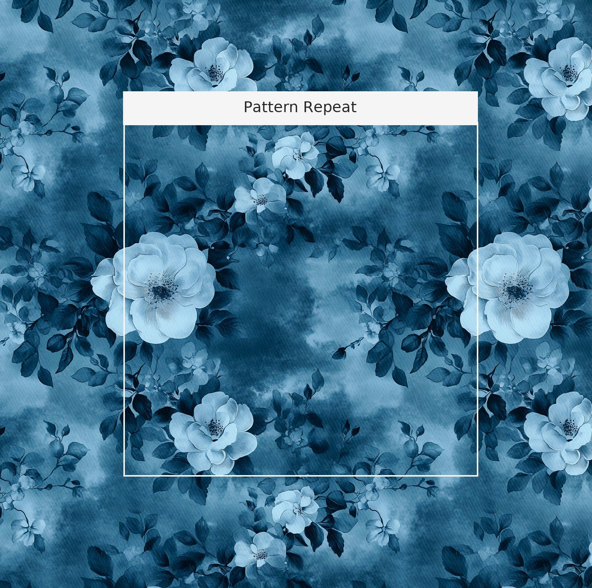 Indigo Garden - Fabric - Painted Paper