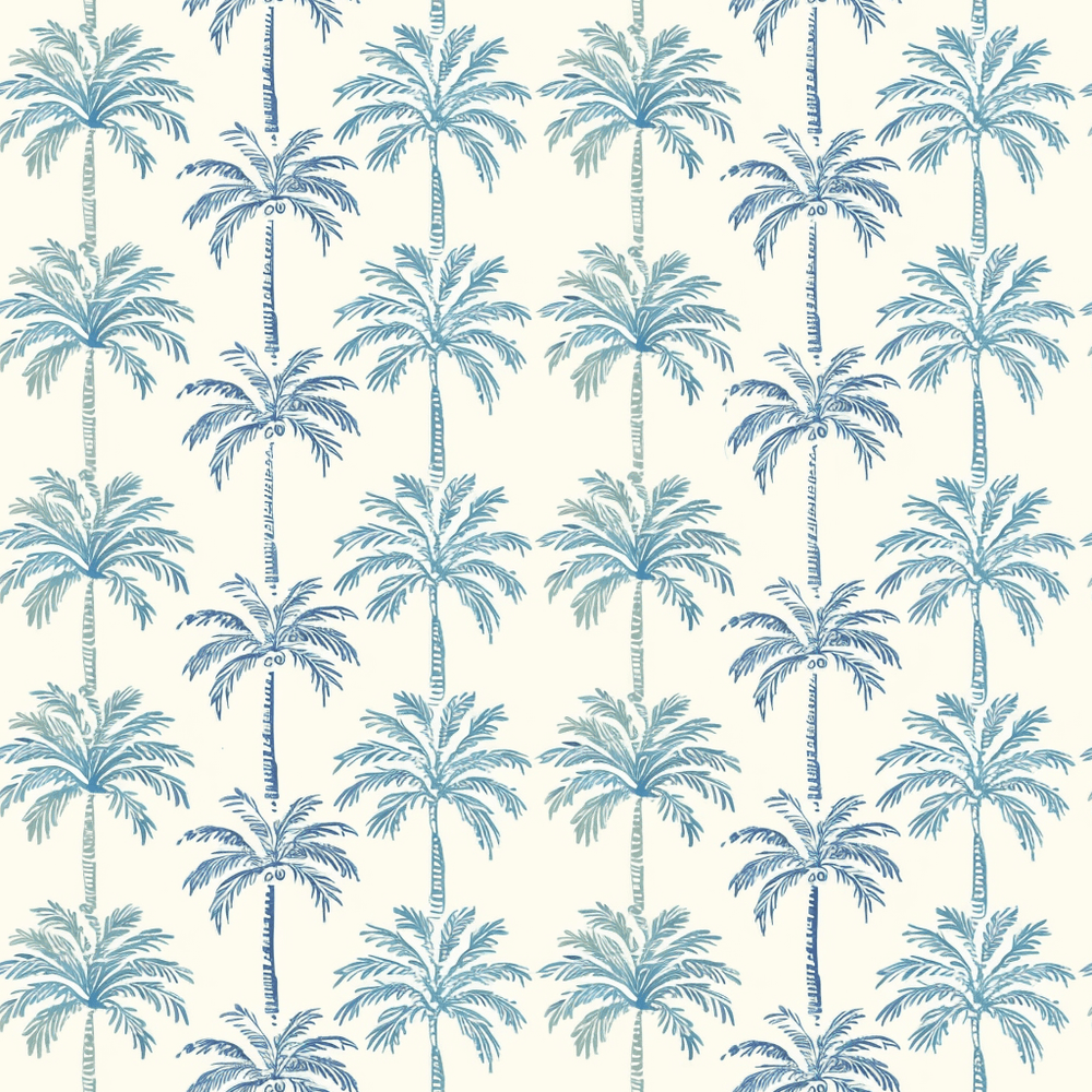 Indigo Palm Wallpaper - Painted Paper