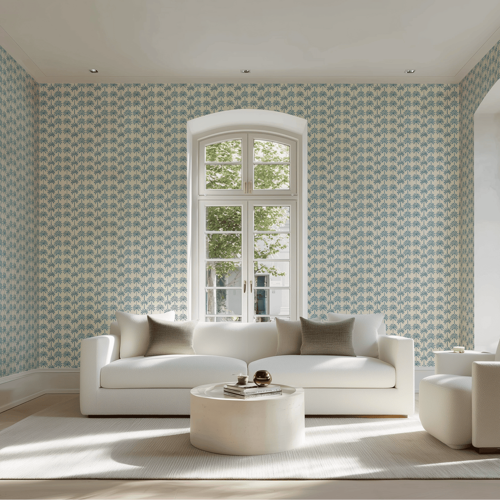 Indigo Palm Wallpaper - Painted Paper