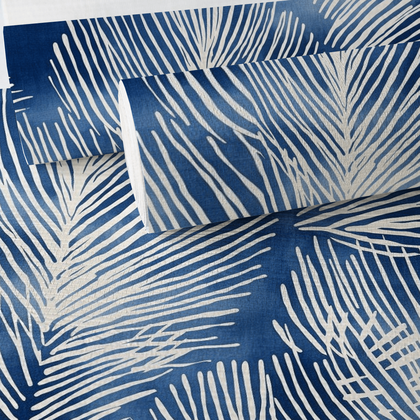Indigo Shibori Faux Grasscloth Wallpaper - Painted Paper