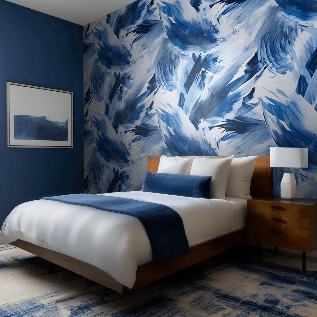 Isla Azure Flow Mural - Painted Paper
