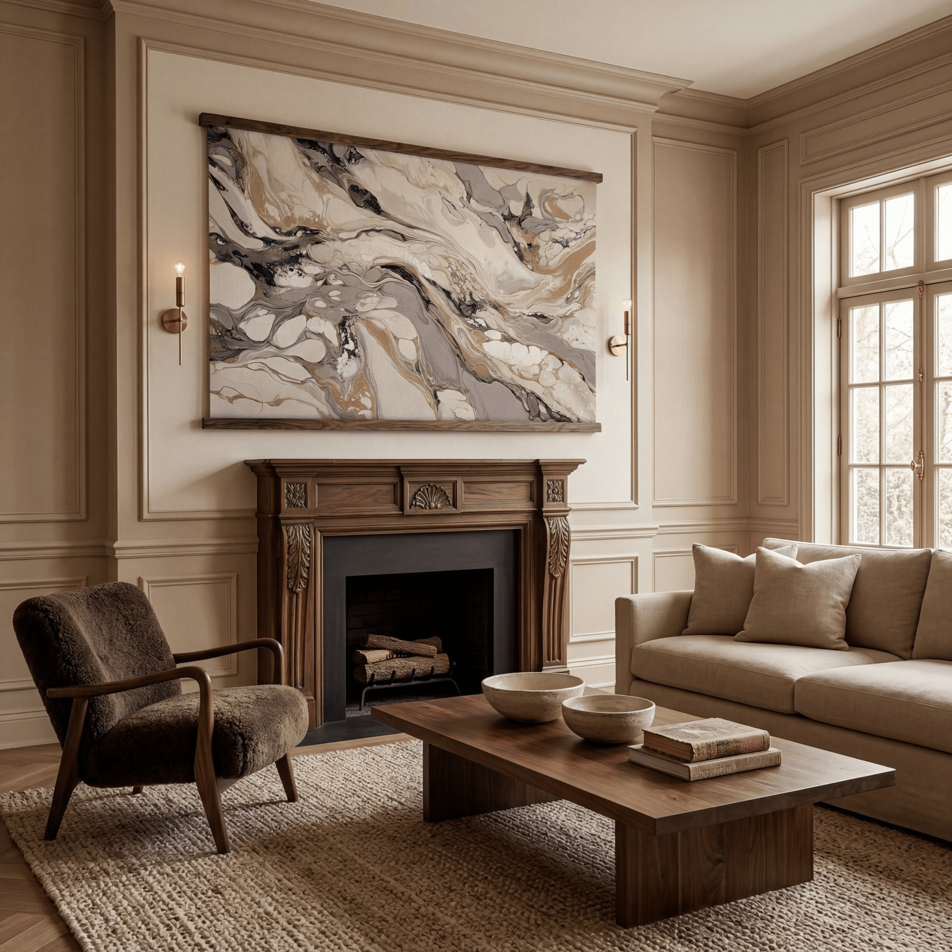 Ivory Drift - Tapestry - Painted Paper