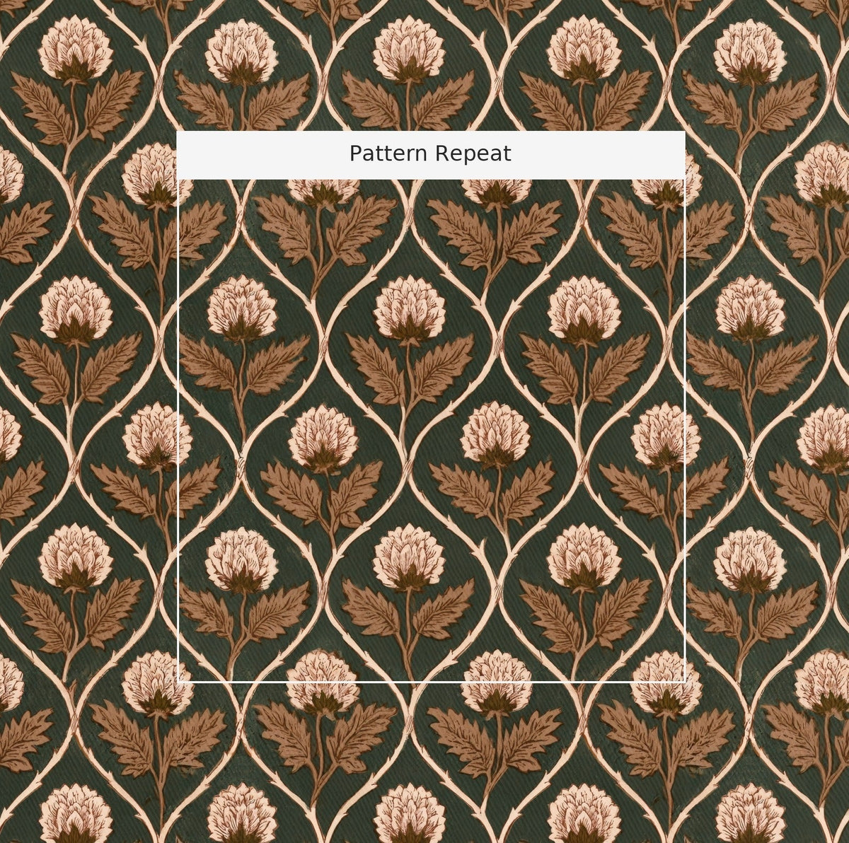 Josephine Ogee Floral - Fabric - Painted Paper