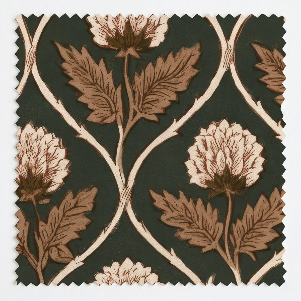 Josephine Ogee Floral - Fabric - Painted Paper