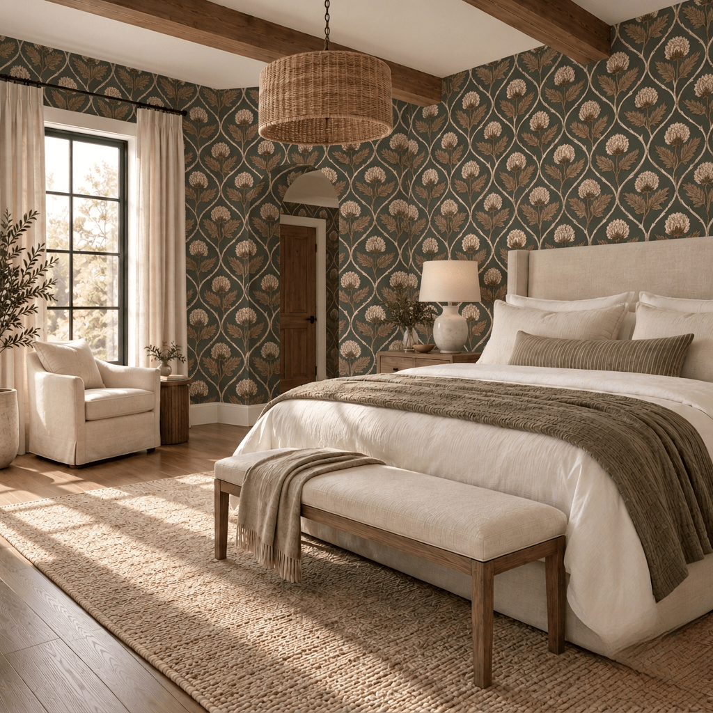 Josephine Ogee Floral Wallpaper - Painted Paper