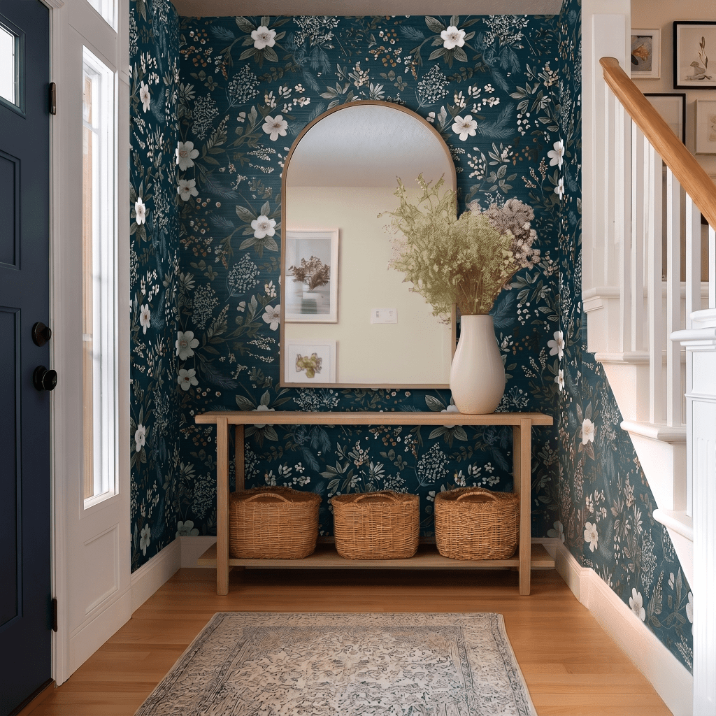 June Blossom Faux Grasscloth Wallpaper - Painted Paper