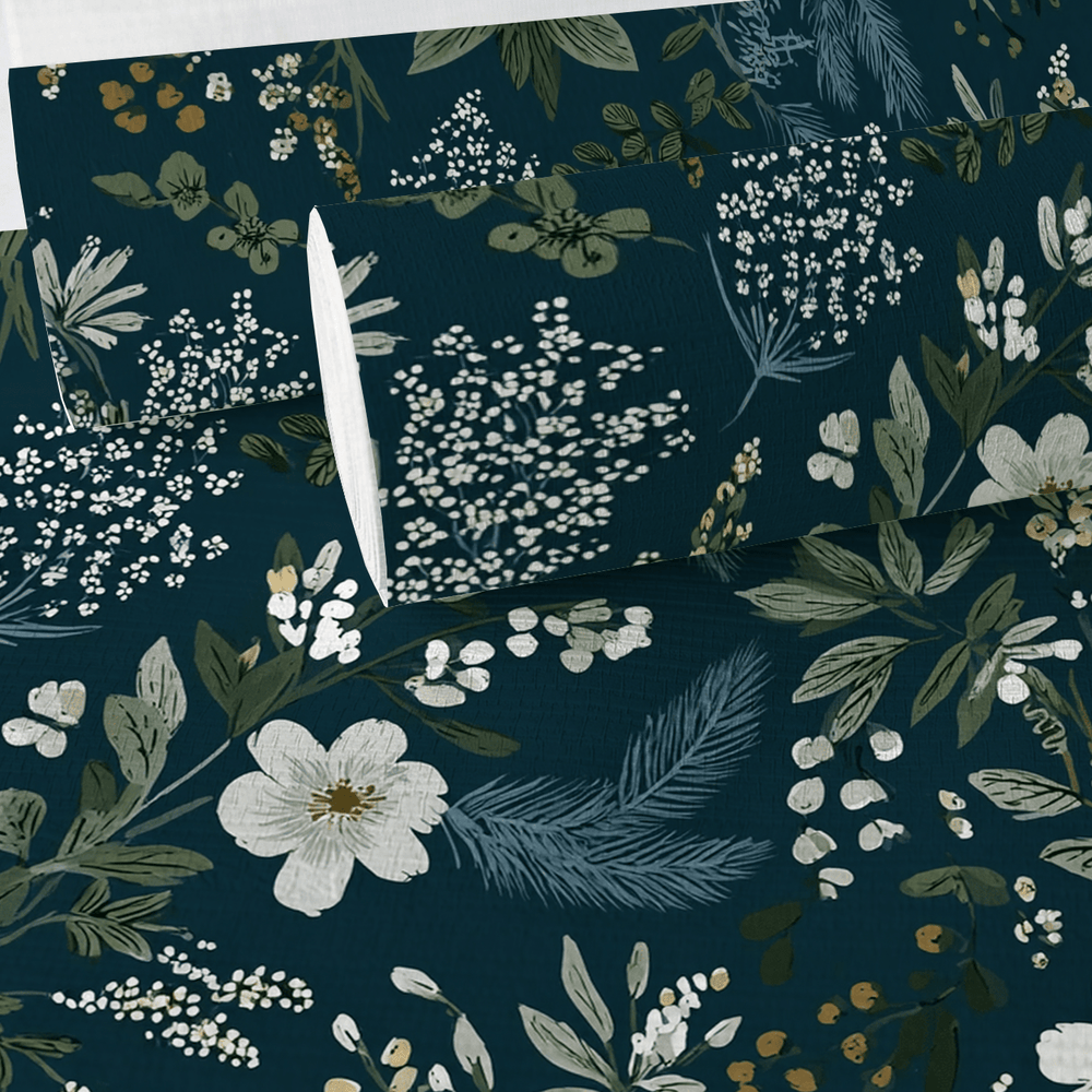 June Blossom Faux Grasscloth Wallpaper - Painted Paper