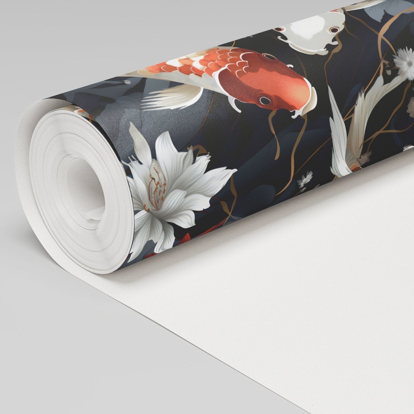 Koi Serenity Wallpaper - Painted Paper