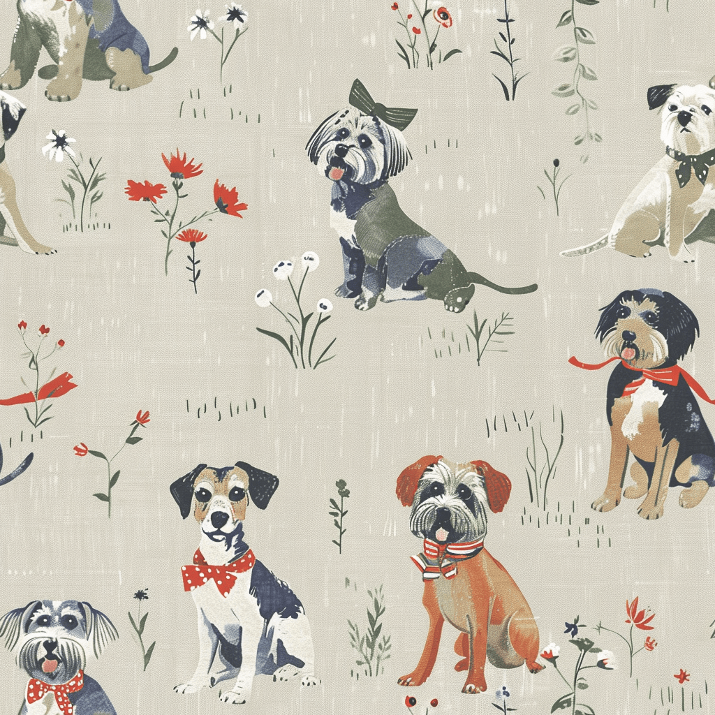 La Vie en Leash Wallpaper - Painted Paper