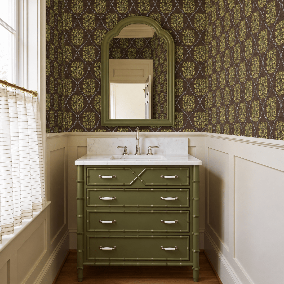 Leaf a Little Faux Grasscloth Wallpaper - Painted Paper