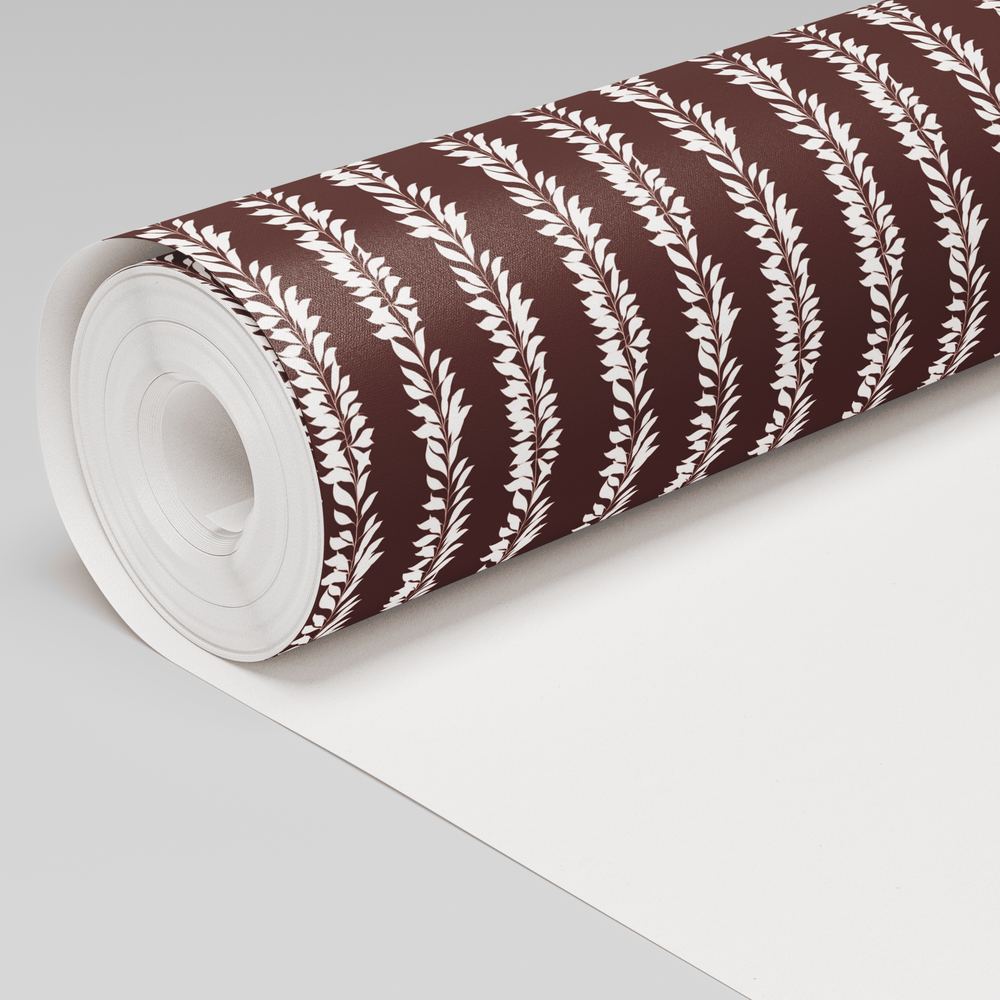 Leaf By Leaf - Chocolate Wallpaper - Painted Paper