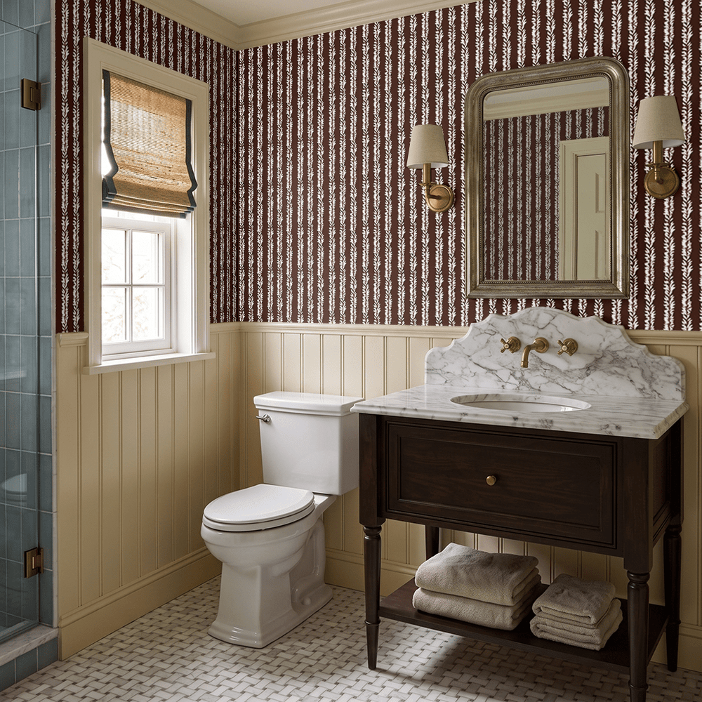 Leaf By Leaf - Chocolate Wallpaper - Painted Paper