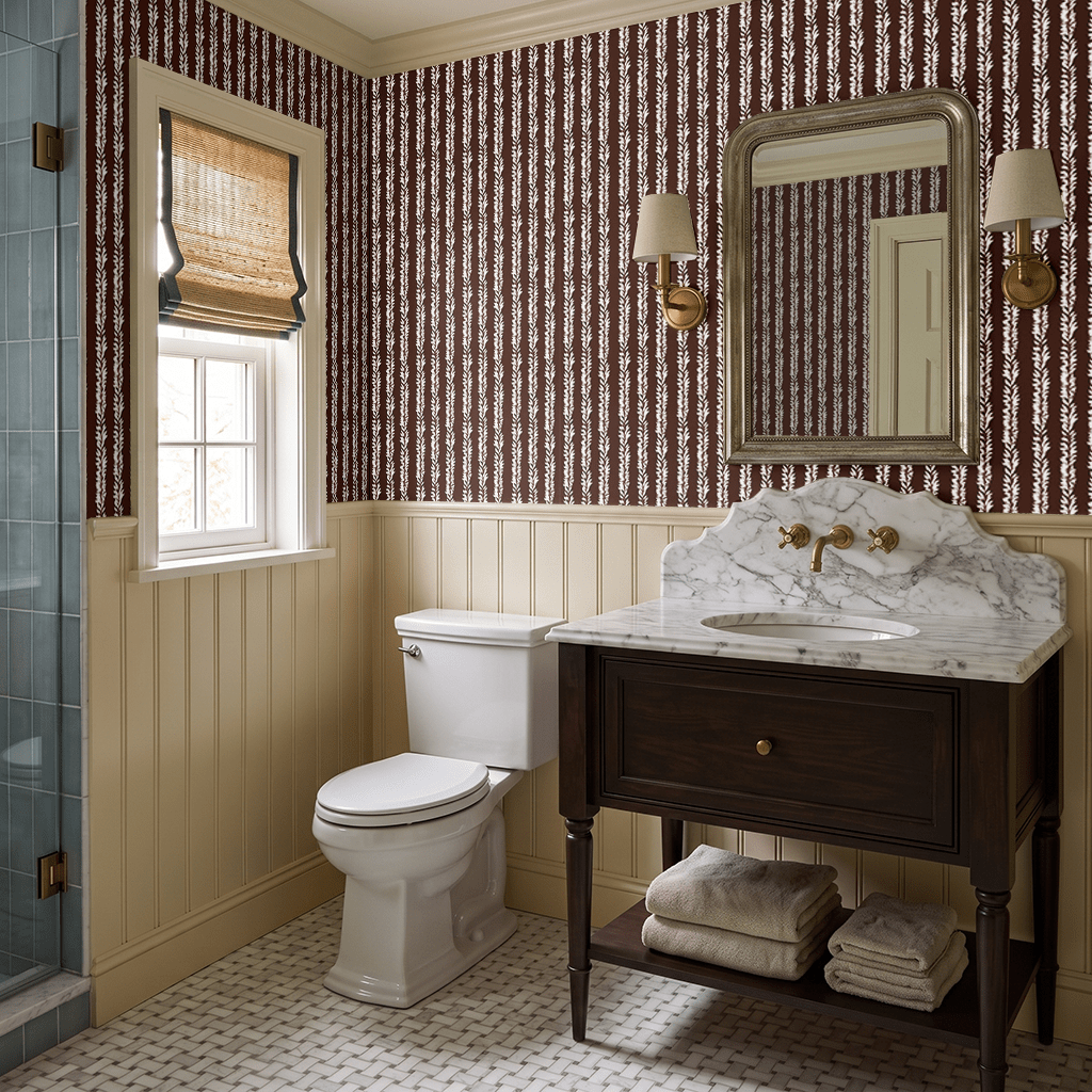 Leaf By Leaf - Chocolate Wallpaper - Painted Paper