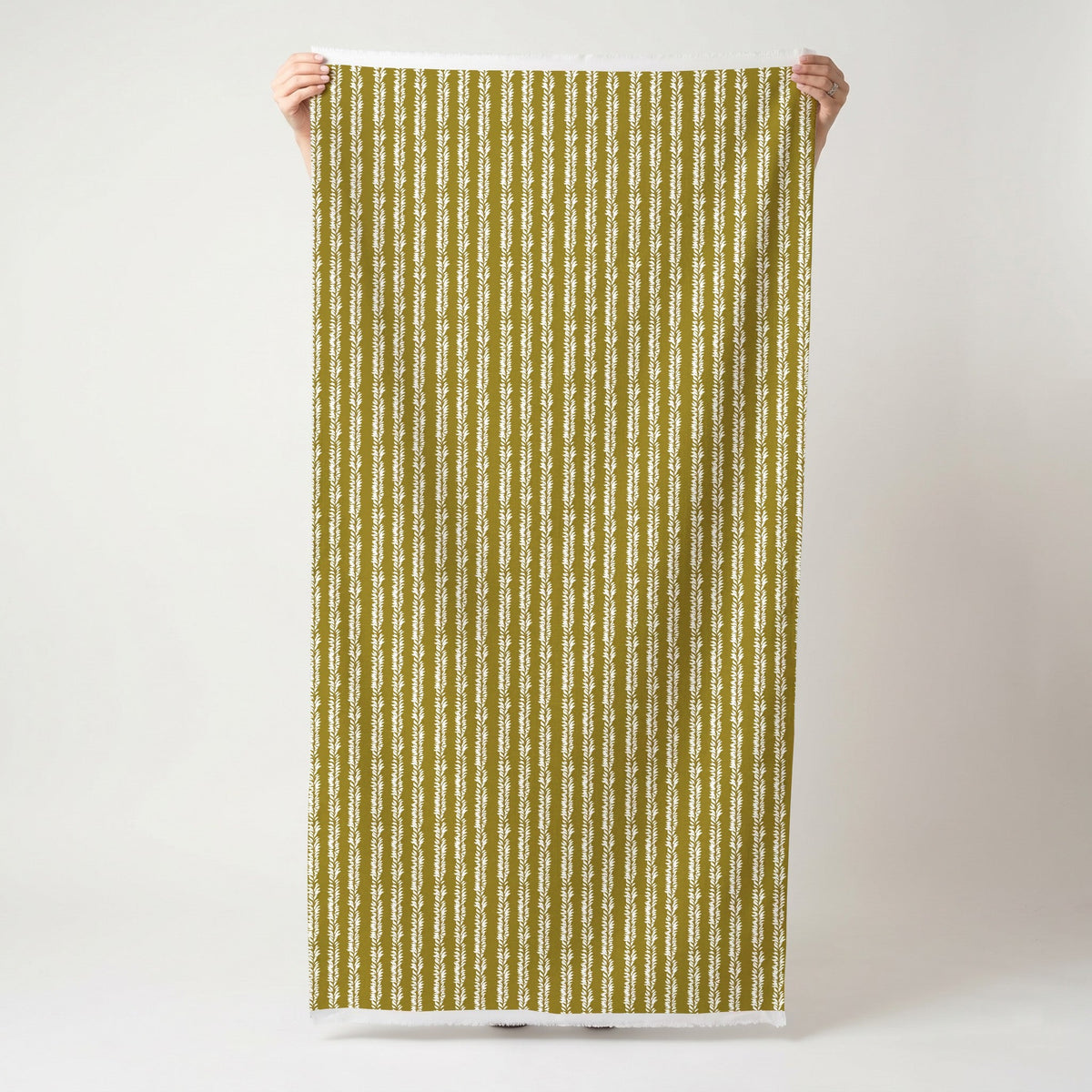 Leaf By Leaf - Golden Olive - Fabric - Painted Paper