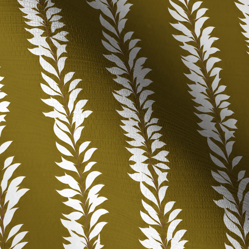 Leaf By Leaf - Golden Olive Faux Grasscloth Wallpaper - Painted Paper