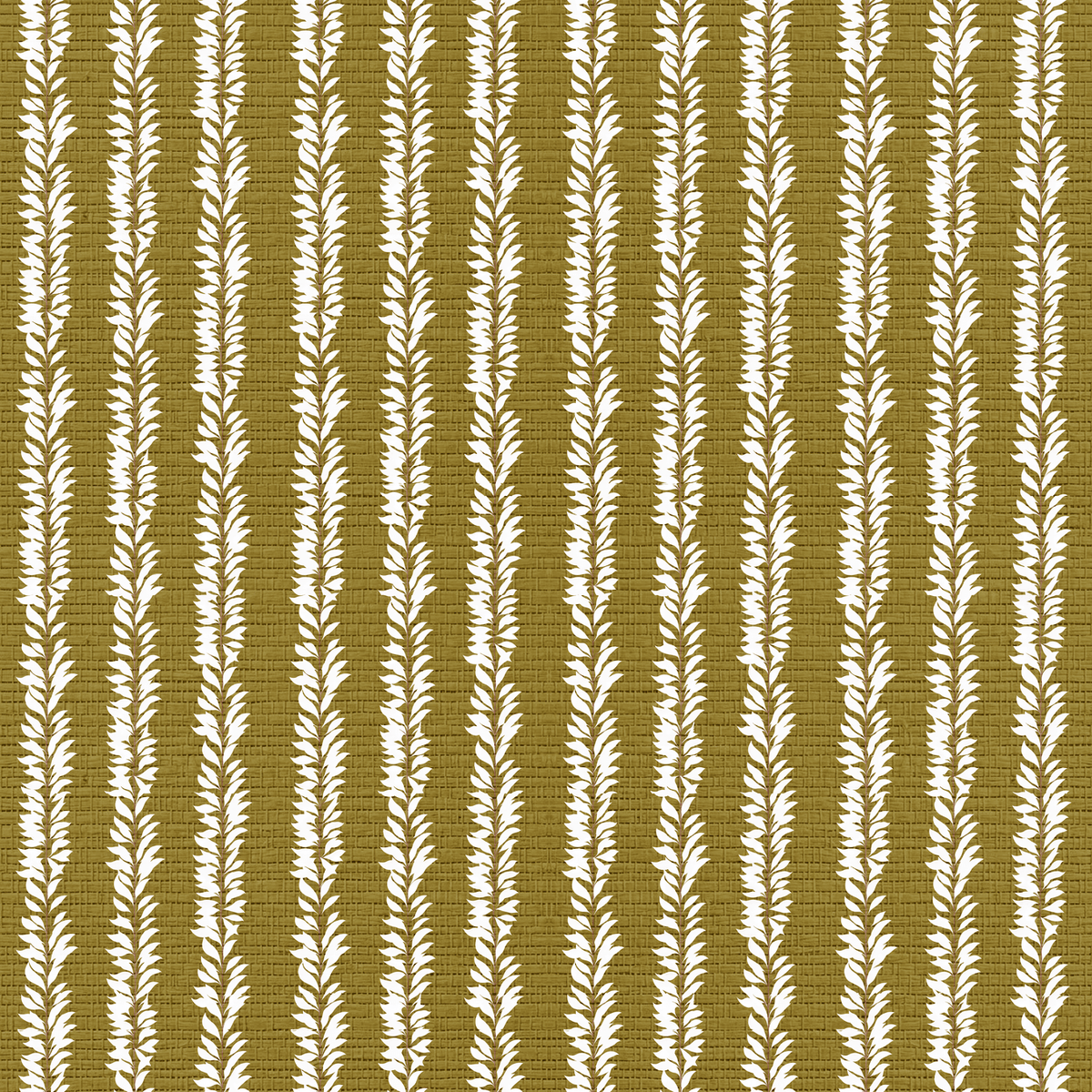Leaf By Leaf - Golden Olive Faux Grasscloth Wallpaper - Painted Paper