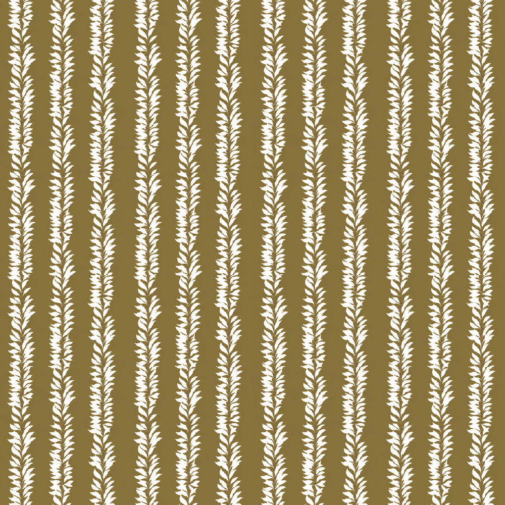 Leaf By Leaf - Golden Olive Wallpaper - Painted Paper